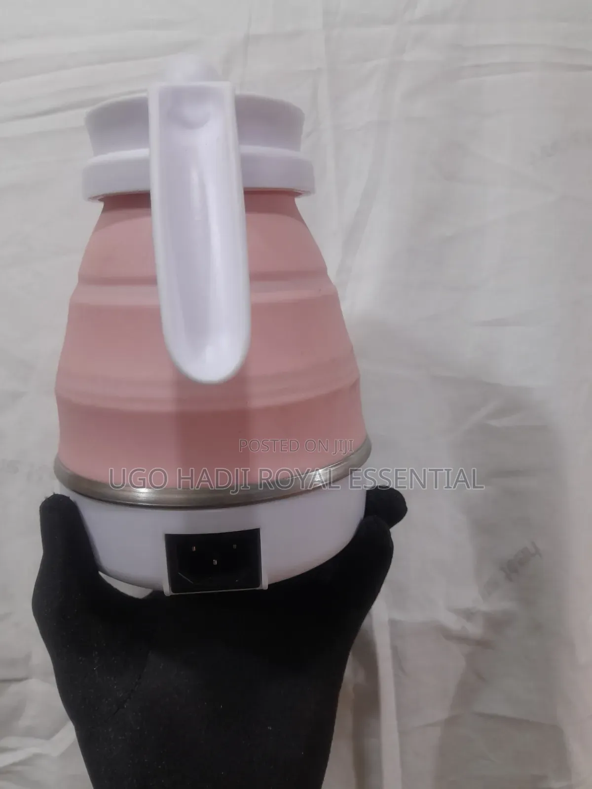 Foldable Silicone Electric Travel Kettle - 600ml (Pink)