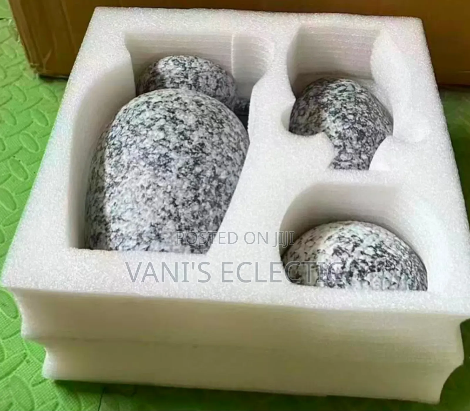 3-Piece Decorative Stone Ceramic Vase Set