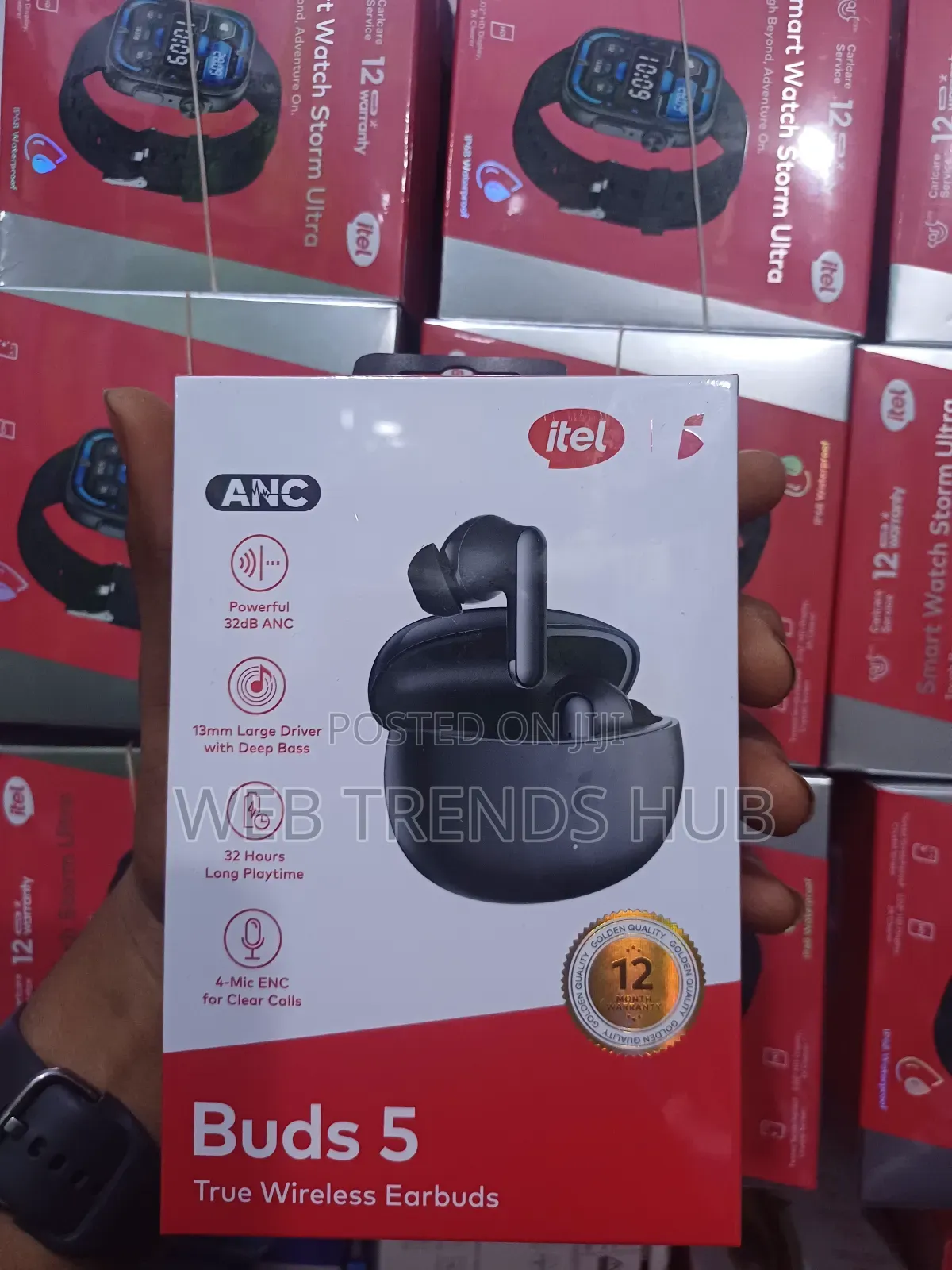 Itel Buds 5 (IEW-53) Wireless Earbuds – 32dB ANC 4-Mic ENC