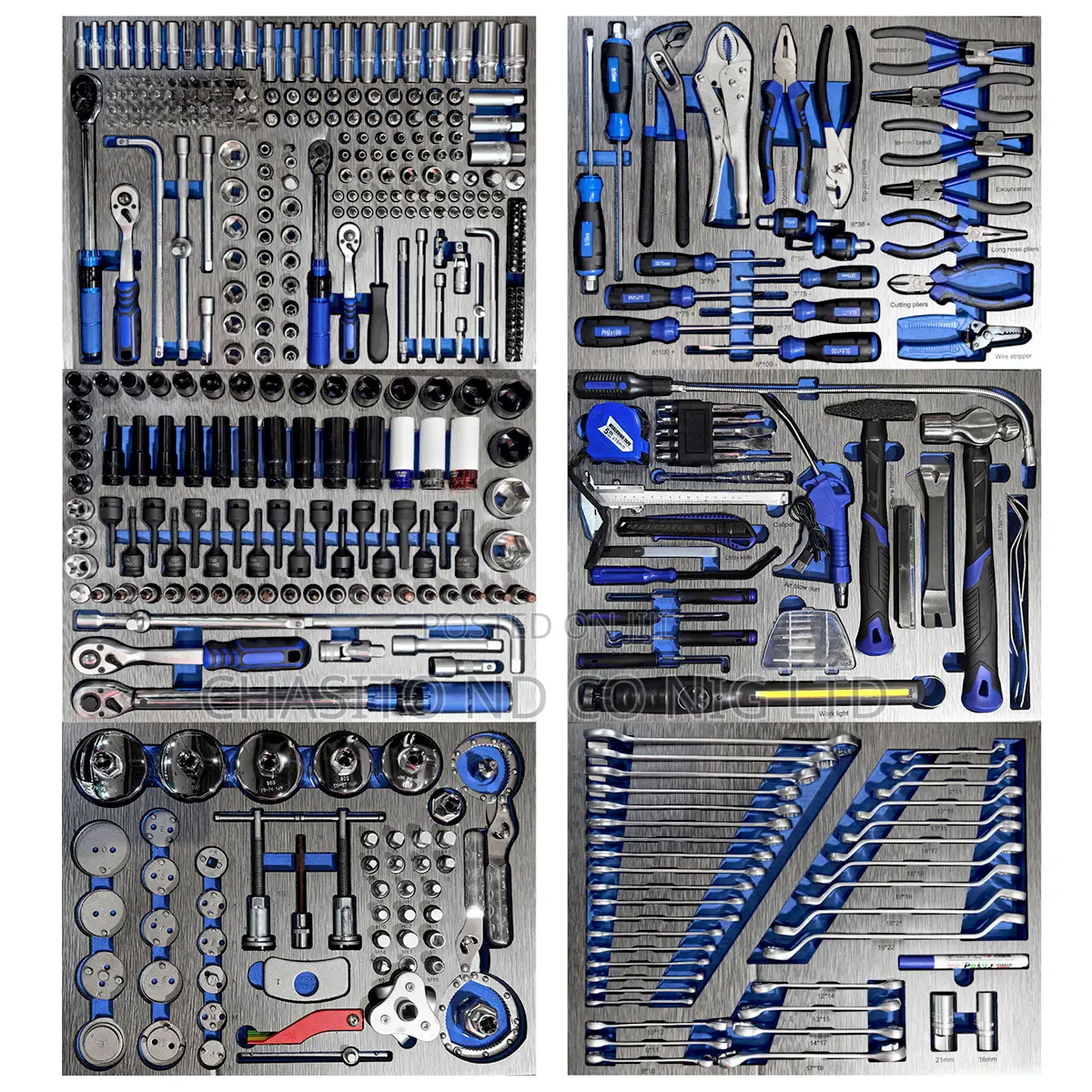 7 Drawer Rolling Tool Cart With Complete Industrial Hand Tool Set For