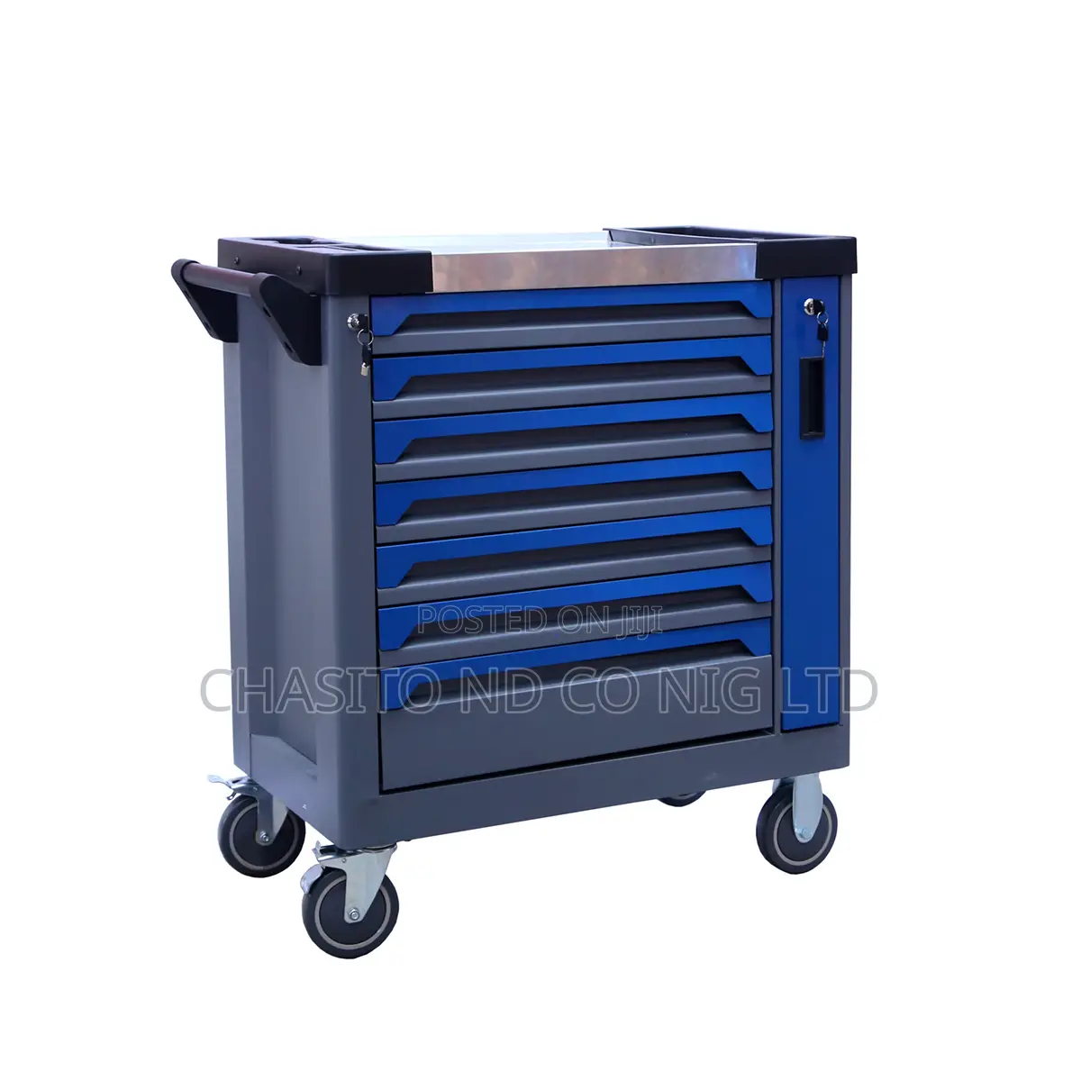 7 Drawer Rolling Tool Cart With Complete Industrial Hand Tool Set For