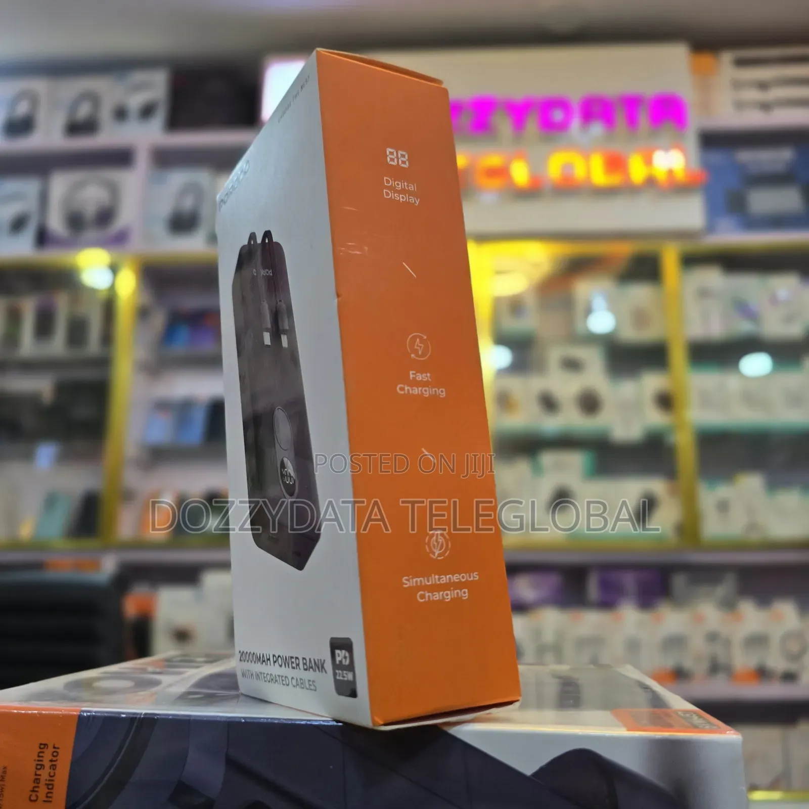 Porodo 20000mAh PowerBank With Integrated Charging Cables