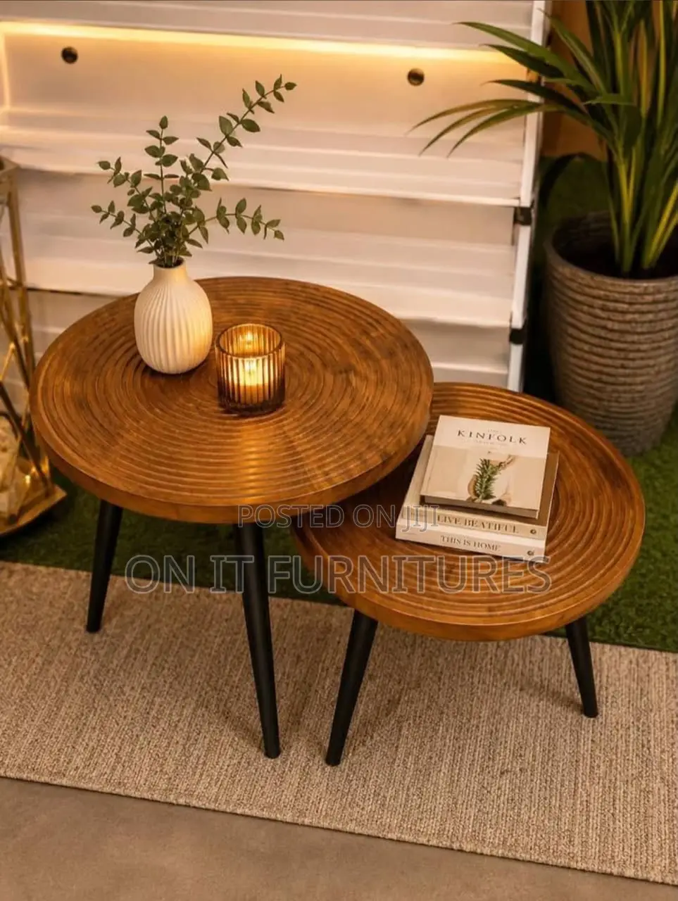 Modern Nesting Coffee Table Set – Wooden Side Tables for Living Room