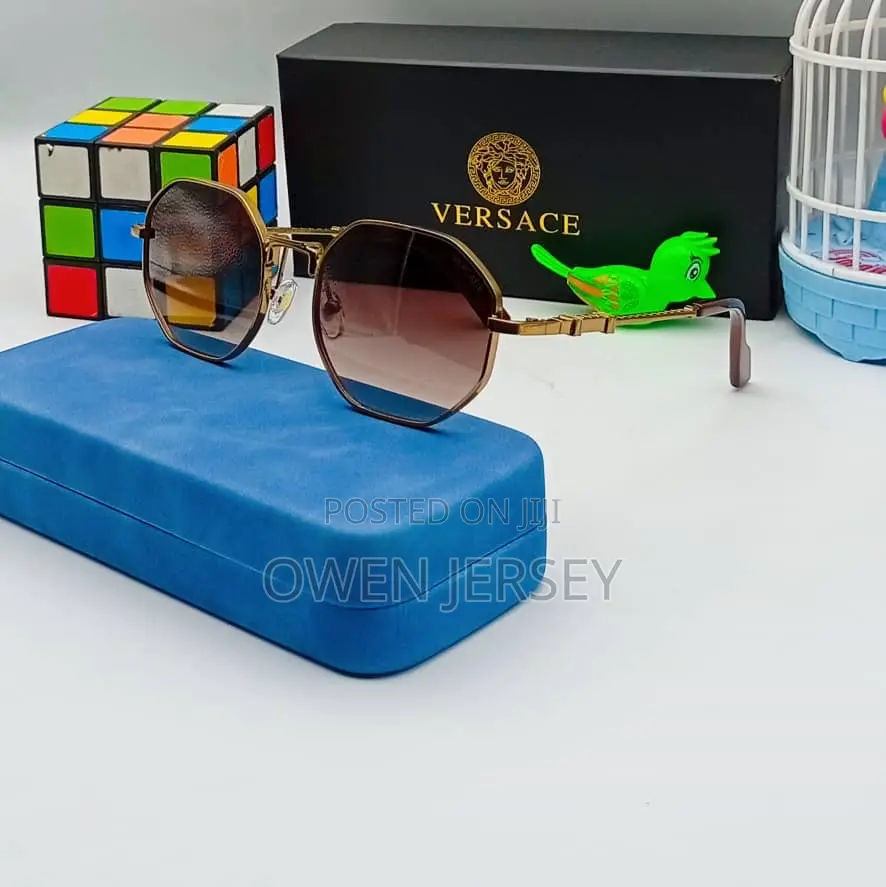 Versace-Inspired Round Aviator Sunglasses.