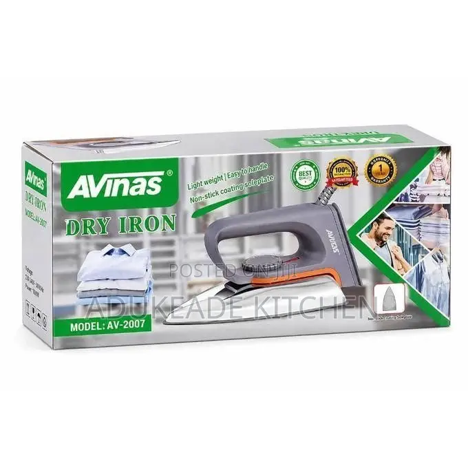 Avinas AV- Dry Iron _Lightweight Non-Stick Soleplate (Model AV-2007)