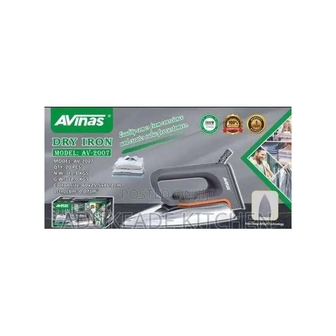 Avinas AV- Dry Iron _Lightweight Non-Stick Soleplate (Model AV-2007)