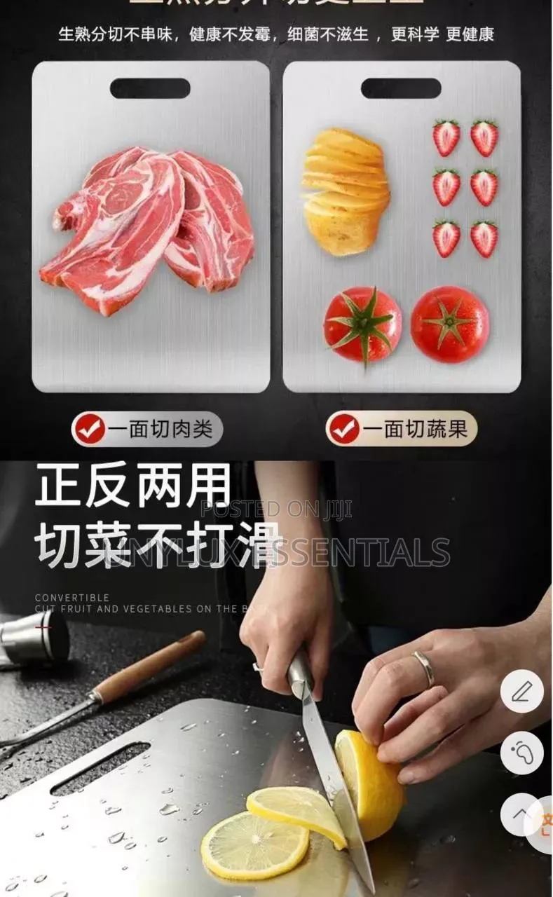 Double Sided Stainless Steel Chopping Board.