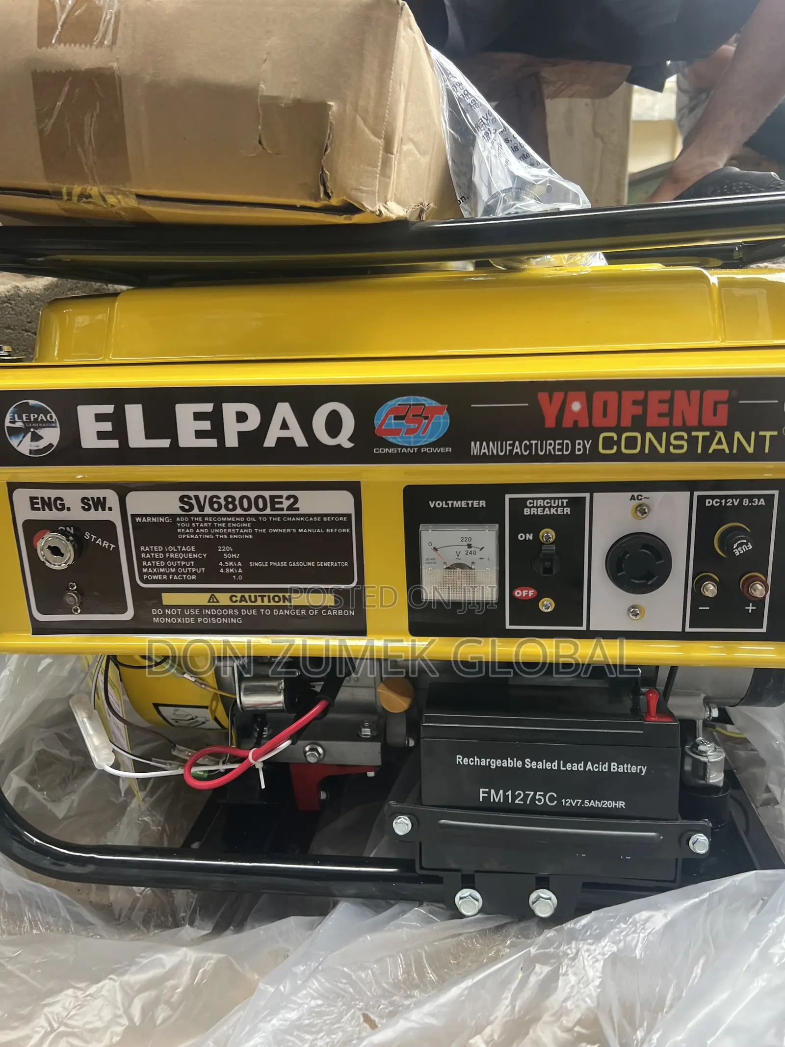 ELEPAQ SV6800E2 Gasoline Generator 4.5kva Key Starter