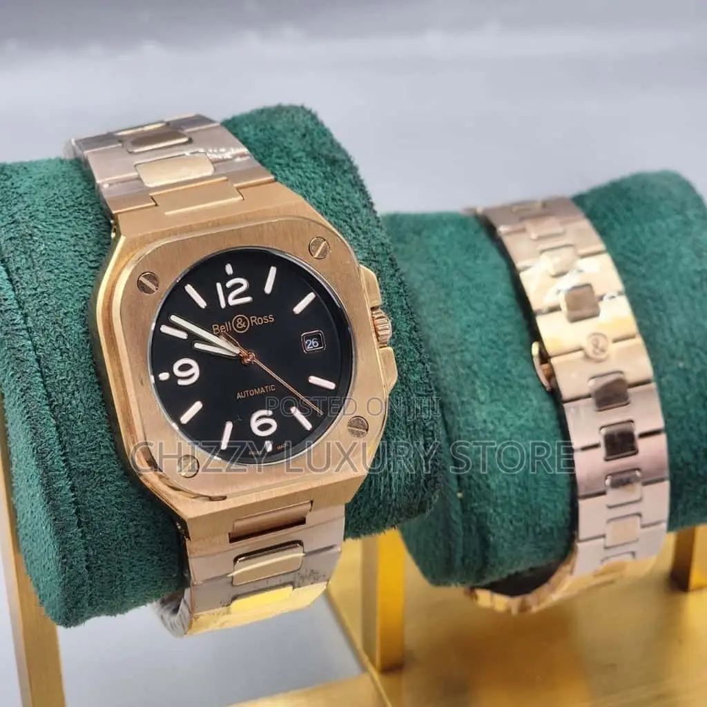 Bell Rose Quality Luxury Men Automatic Engine Wristwatch