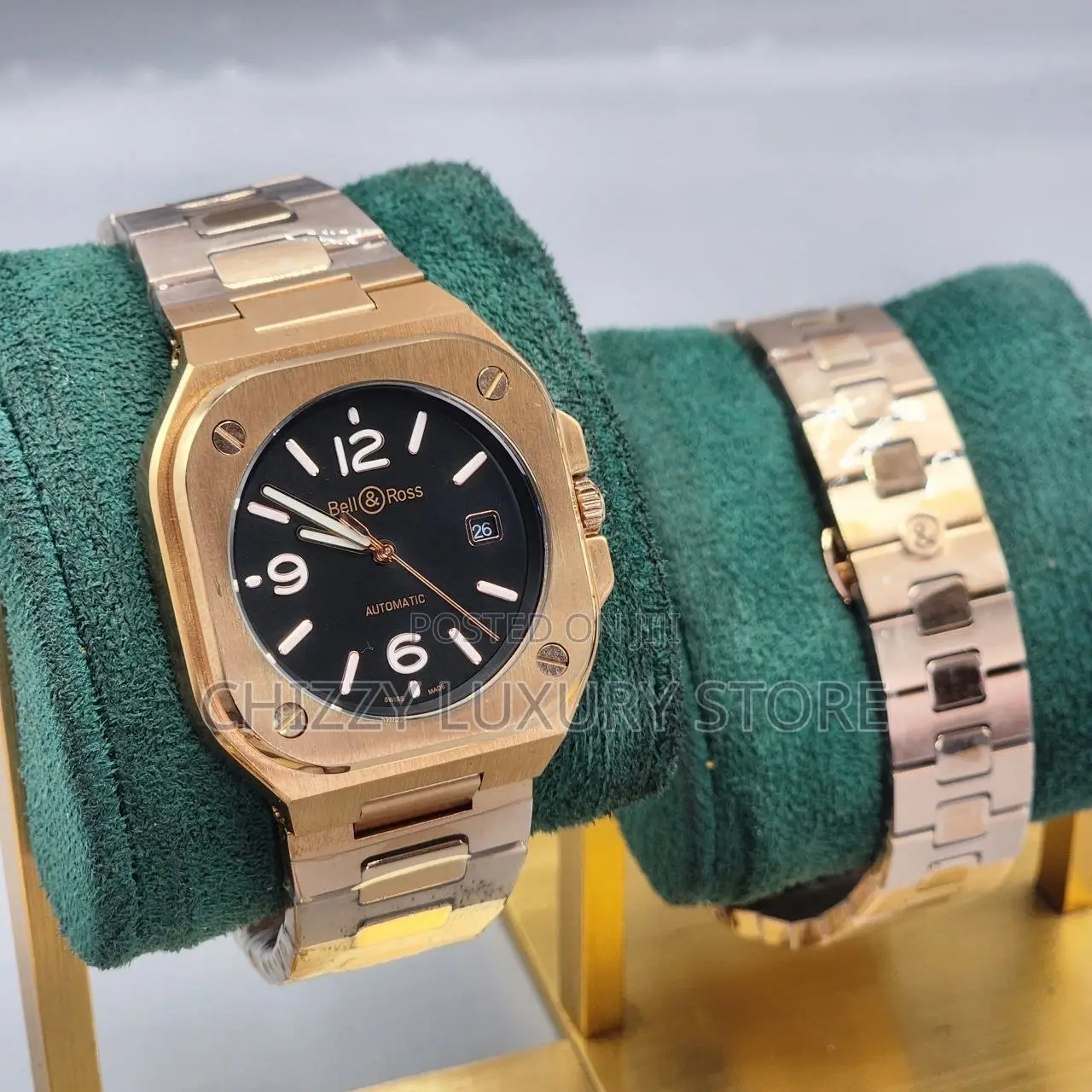 Bell Rose Quality Luxury Men Automatic Engine Wristwatch