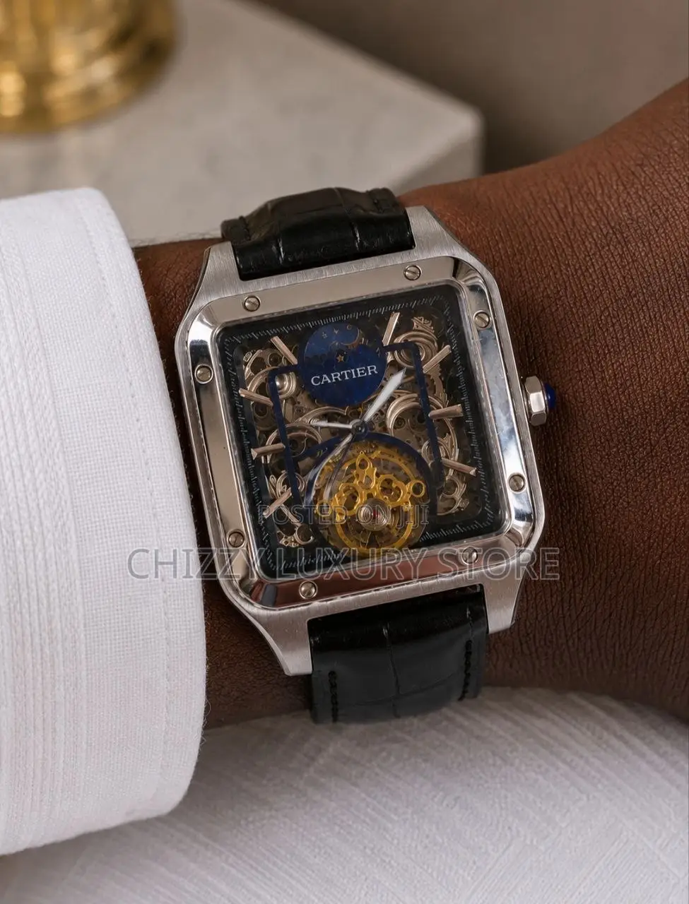 Cartier Quality Luxury Men Automatic Engine Wristwatch