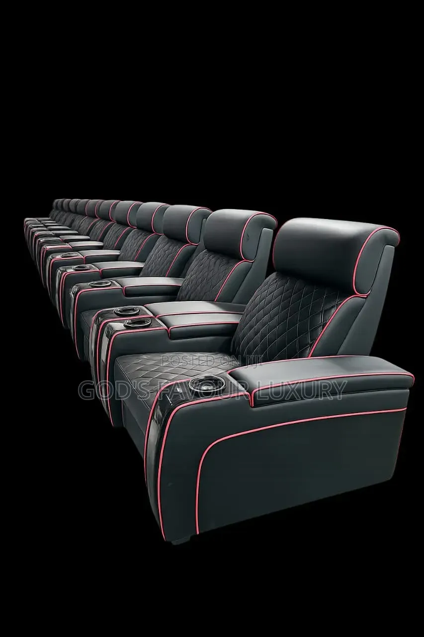This Black Leather Home Theater Sofa