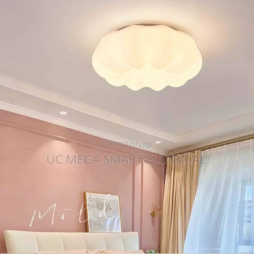 Pumpkin Ceiling Light, Led Lamp Cream Wind Master Bedroom Light