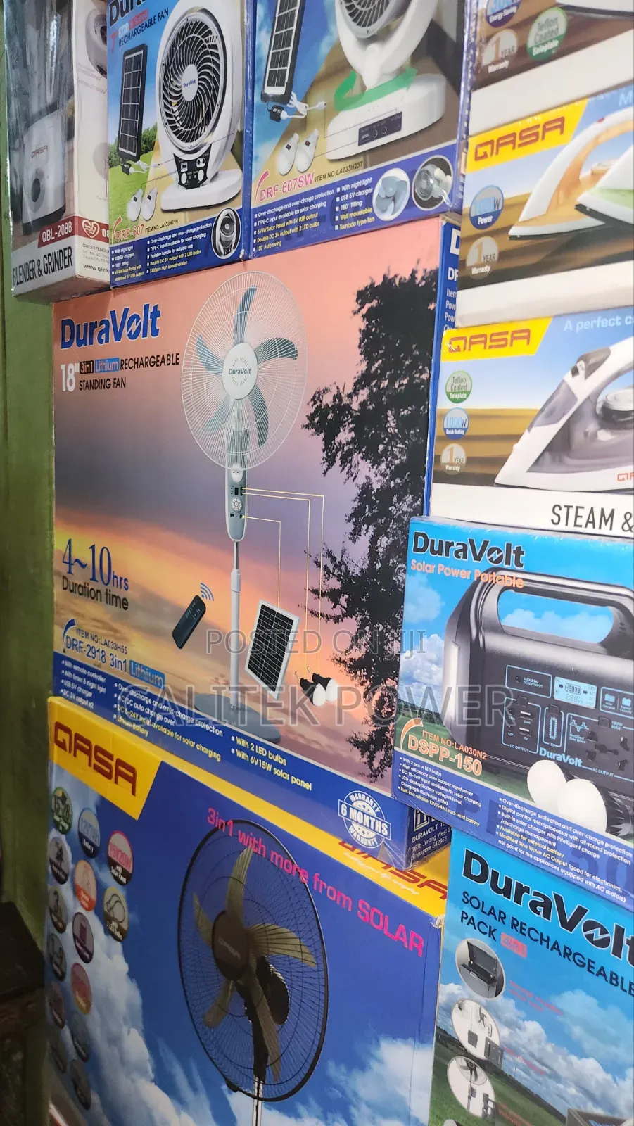 18" AC/Dc Solar Rechargeable Fan (Duravolt)