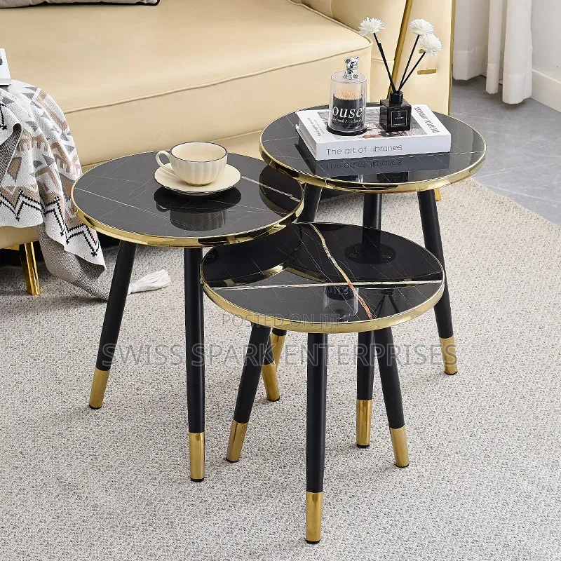 Modern Round Nesting Coffee Side Table Set (3-Piece)