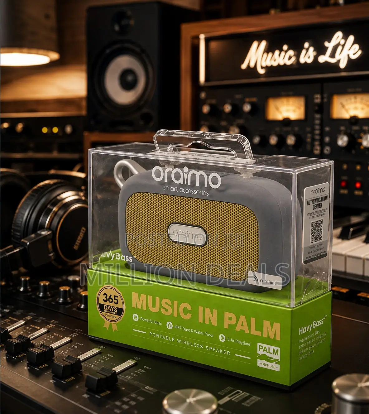 Simple Oraimo Mini Music in Palm Speaker Grey