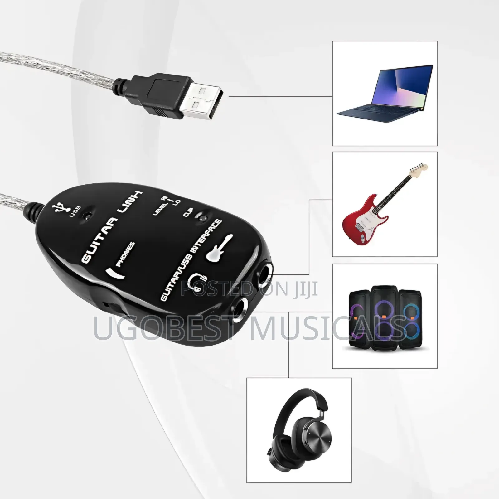 Guitar Link Plug-and-Play USB Audio Interface. Record Audio to Your PC