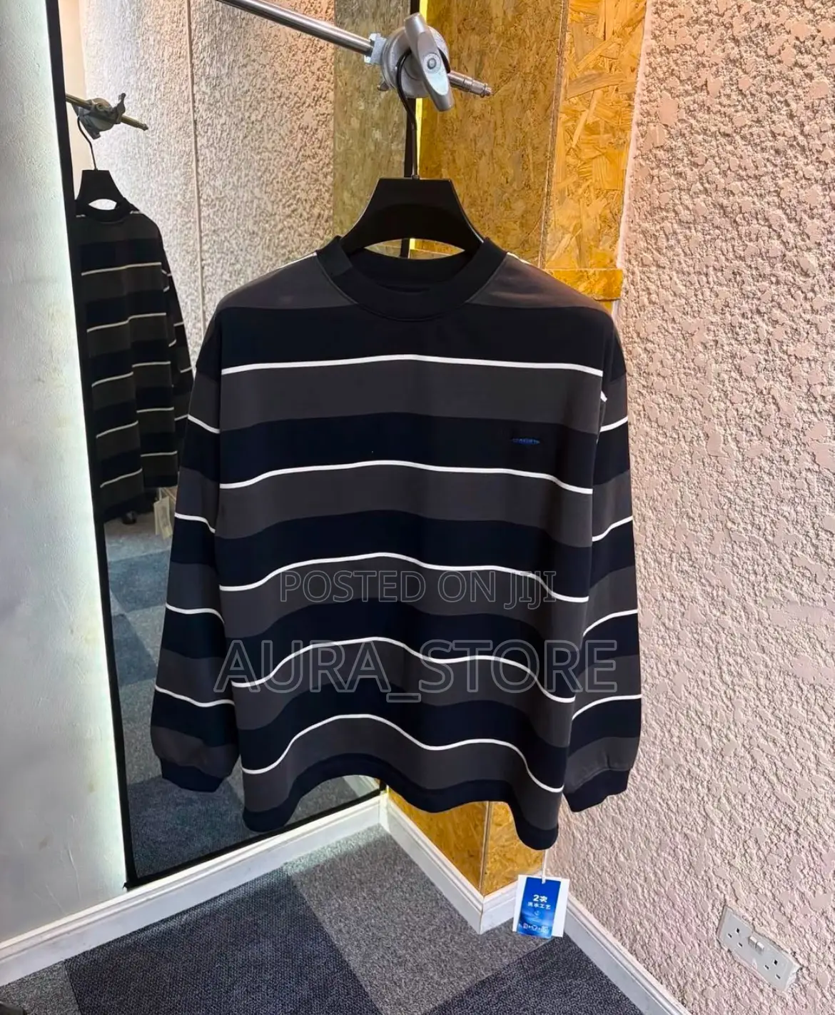 Long-Sleeve Striped Rugby Polo Shirt