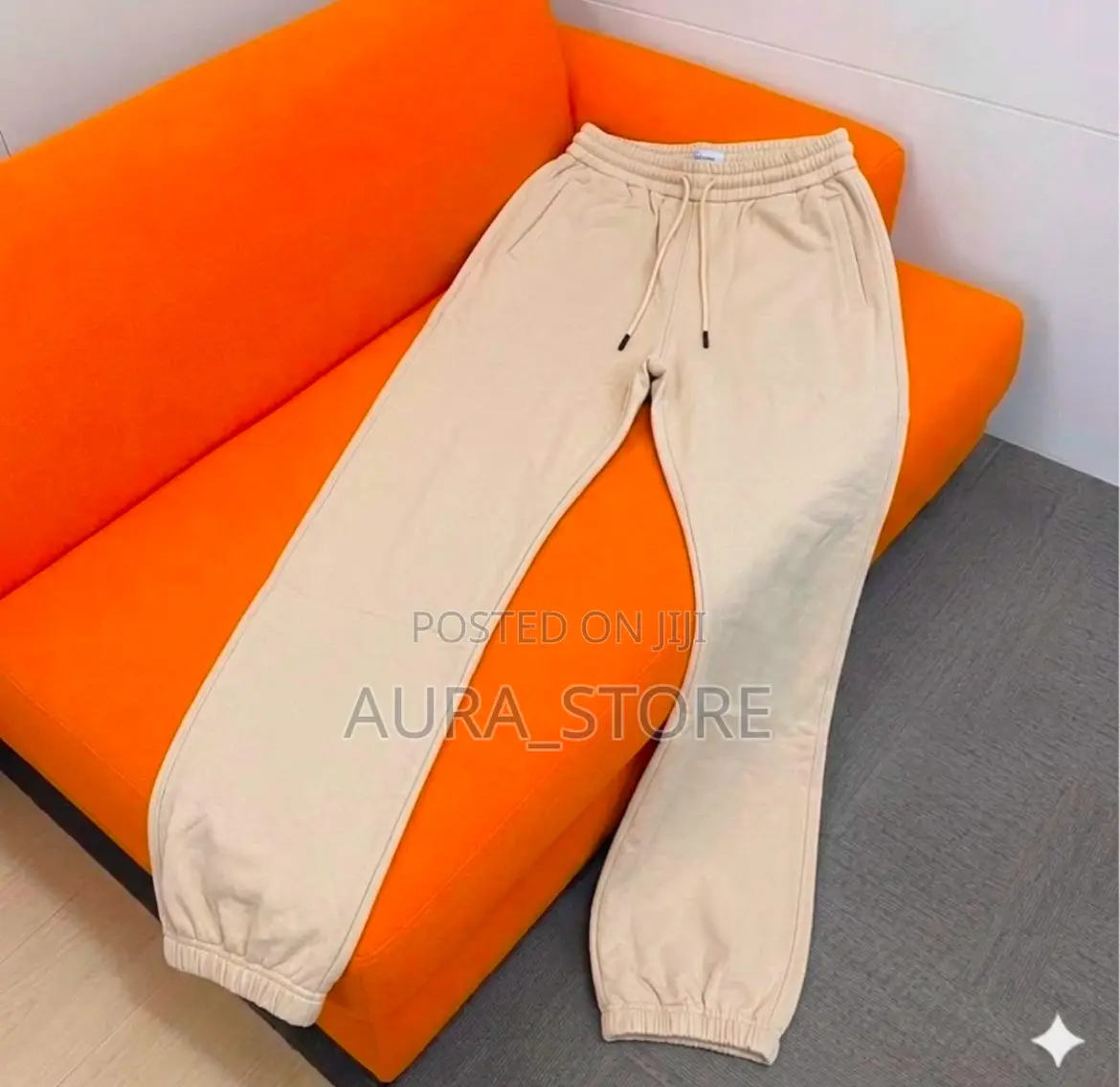 Beige Fleece Joggers / Sweatpants