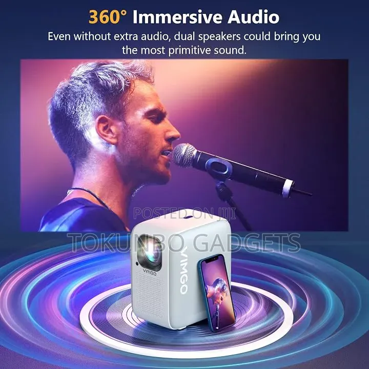 Vimgo 1080p Native Portable Projector Display Supported