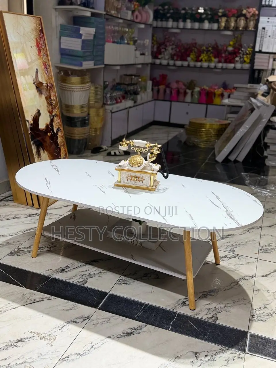 Faux Marble Centre Table Living Room Parlour Table Wooden MDF