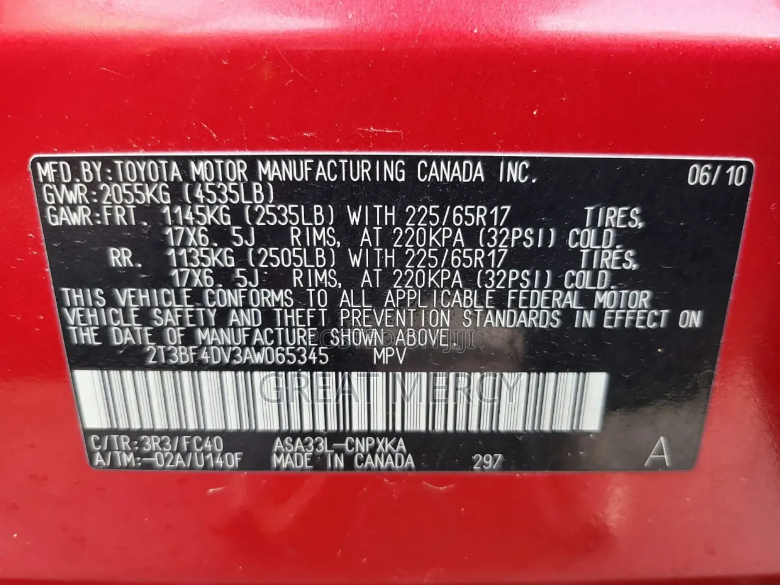 Toyota RAV4 2.5 Sport 2011 Red