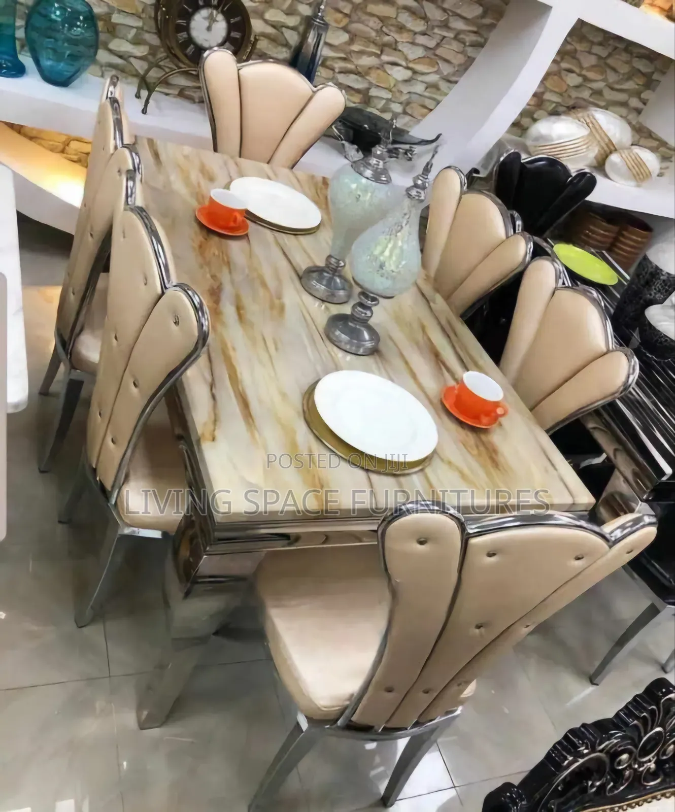 High Quality Marble Dining Table With 6 Chairs