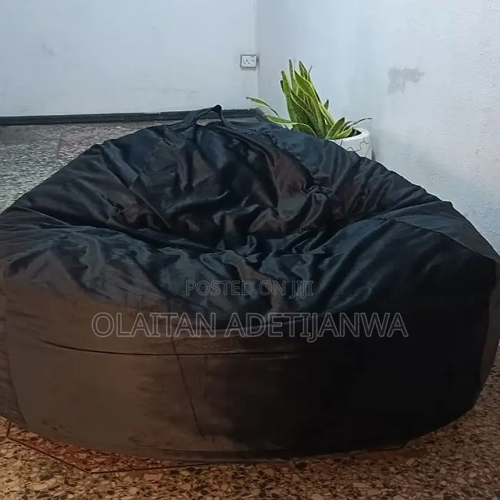 Black Comfy Beanbag Washable Adjustable for Home and Office