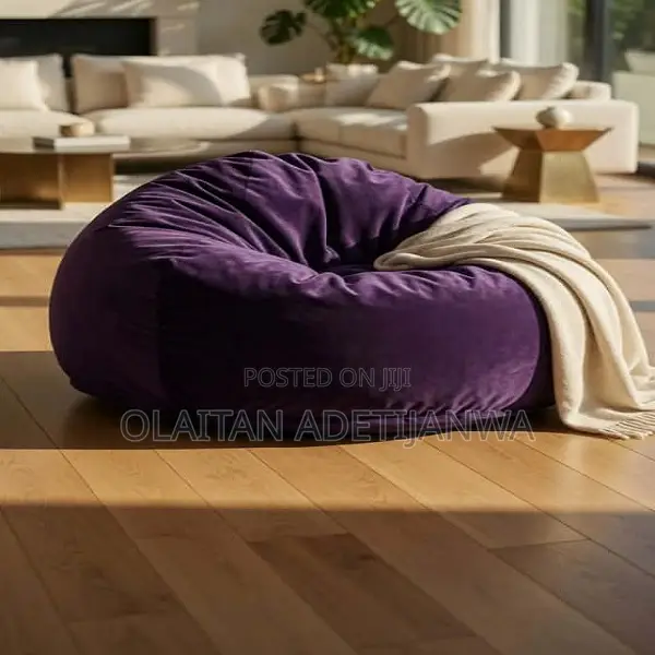 Purple Beanbag Modern Sofa Removable and Washable Cover Large