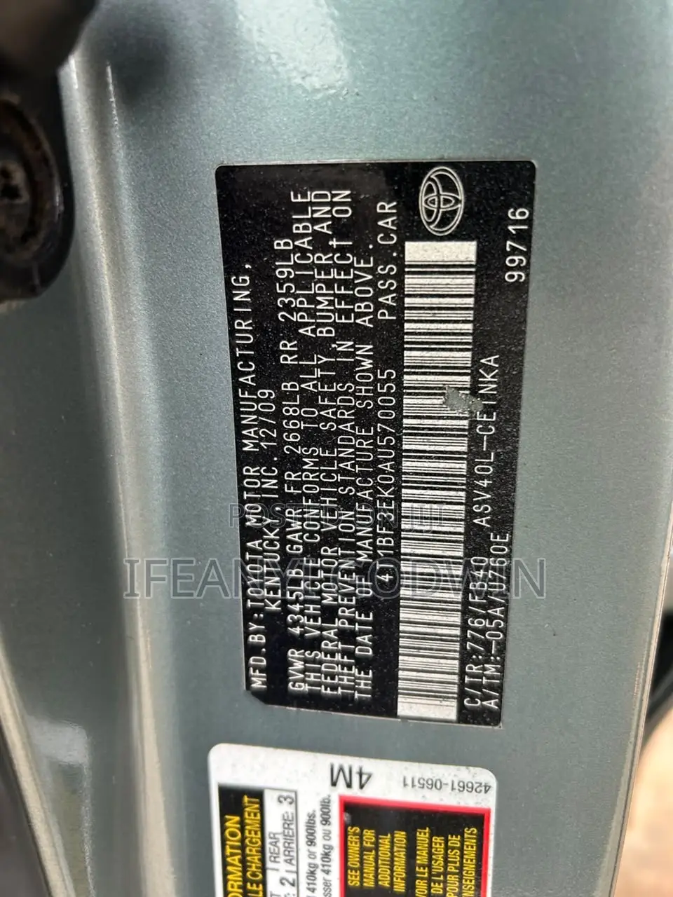 Toyota Camry 2010 Green