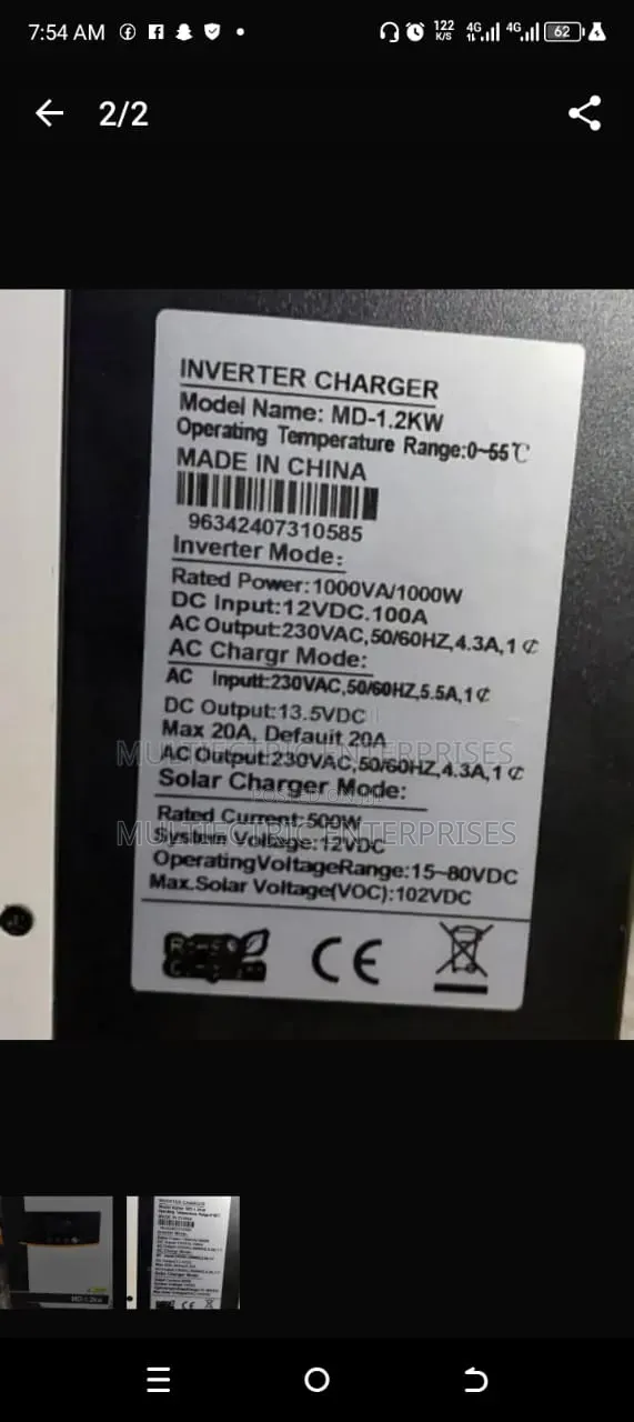 A 1.2kva 12vdc Hybrid Inverter