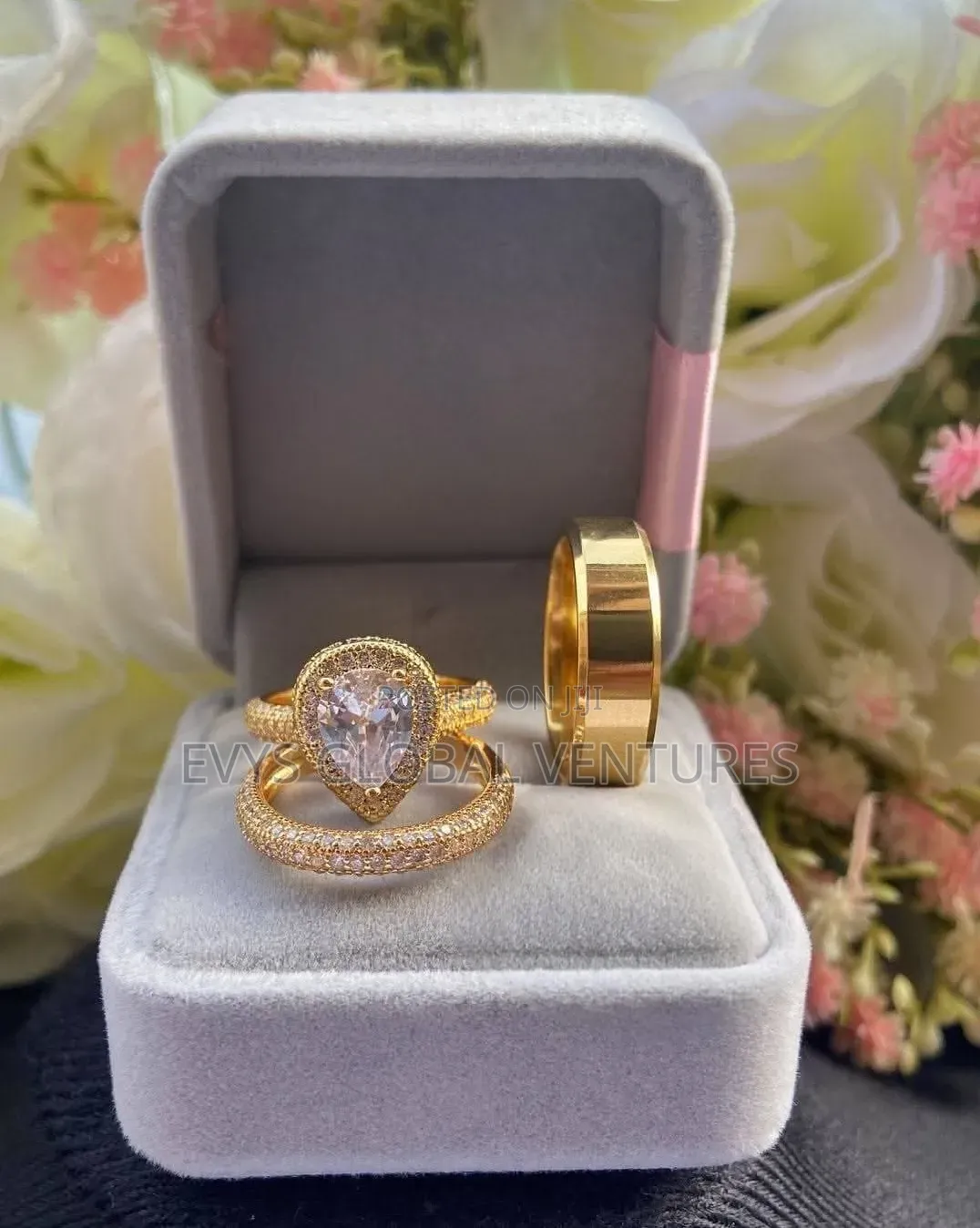 Gold Plated Zircon Wedding Rings