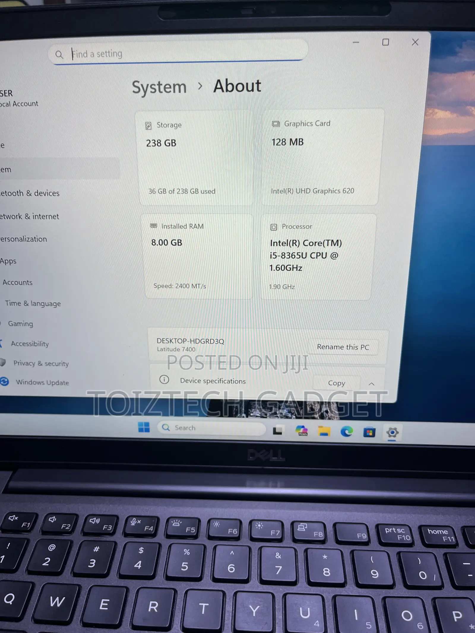 Laptop Dell Latitude 7400 8GB Intel Core i5 SSD 256GB