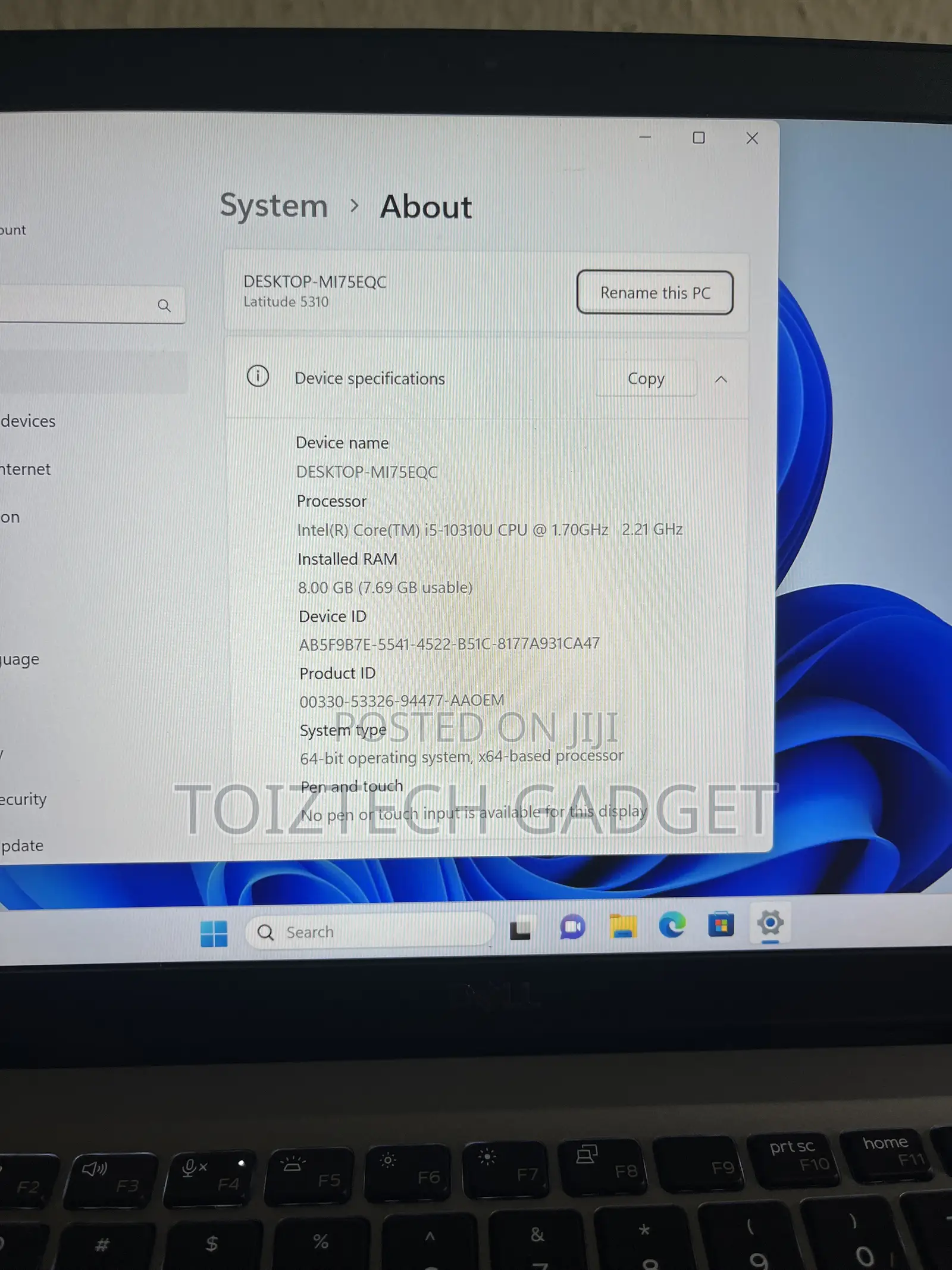 Laptop Dell Latitude 5310 8GB Intel Core i5 SSD 256GB
