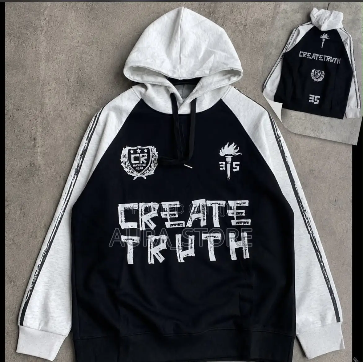 Y2K Streetwear-Style Graphic Pullover Hoodie