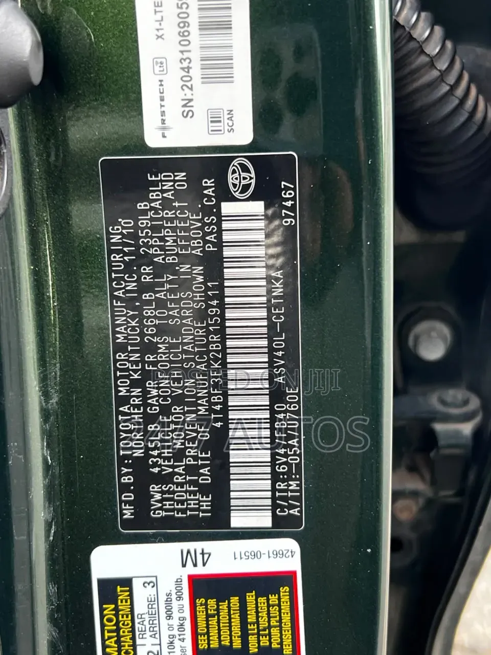 Toyota Camry 2011 Green