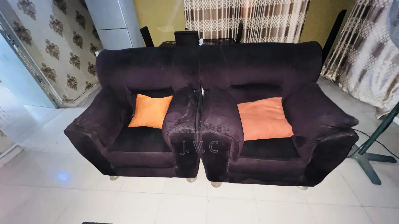 7seaters Living Room Chairs, Center Table and Rug for Sale