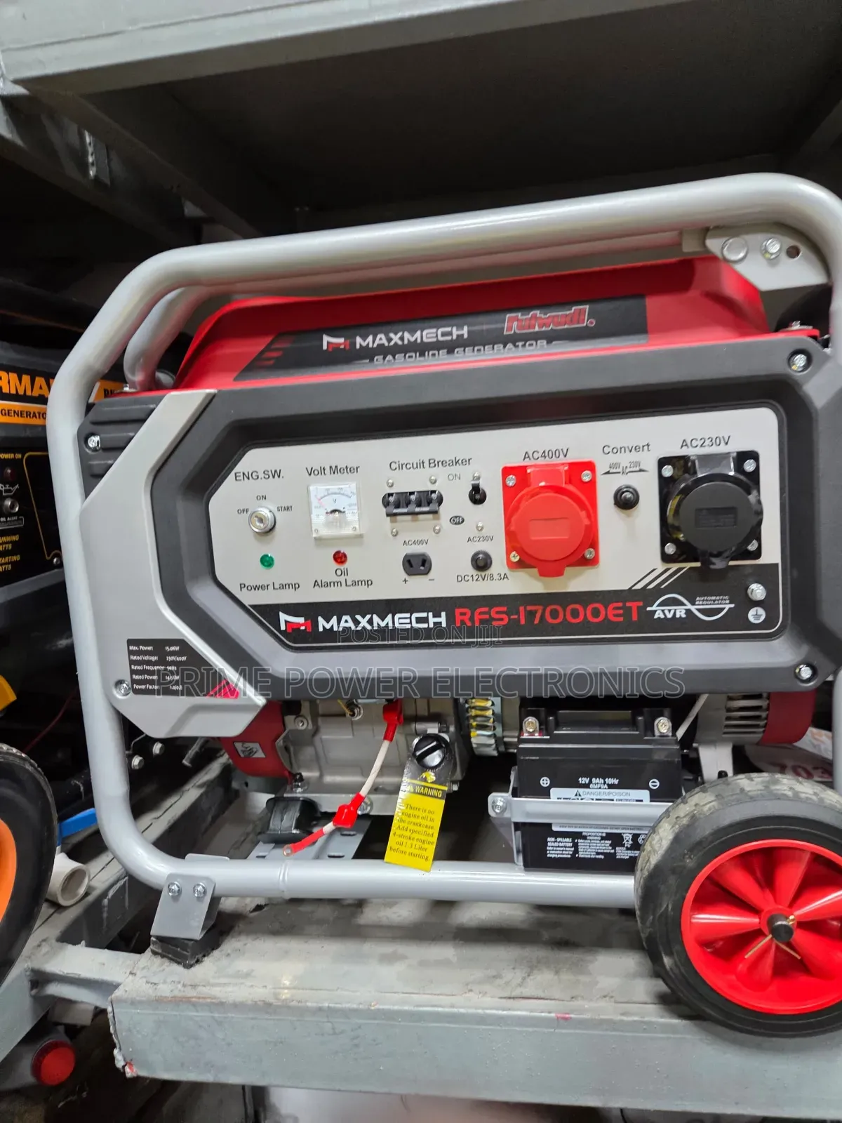 15kVA Maxmech 3-Phase Generator for Shops Offices
