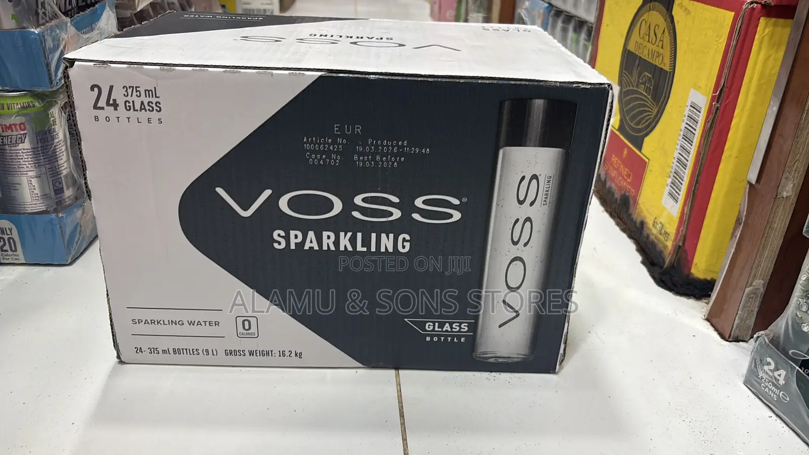 VOSS Sparkling Water – 375ml Glass Bottles
