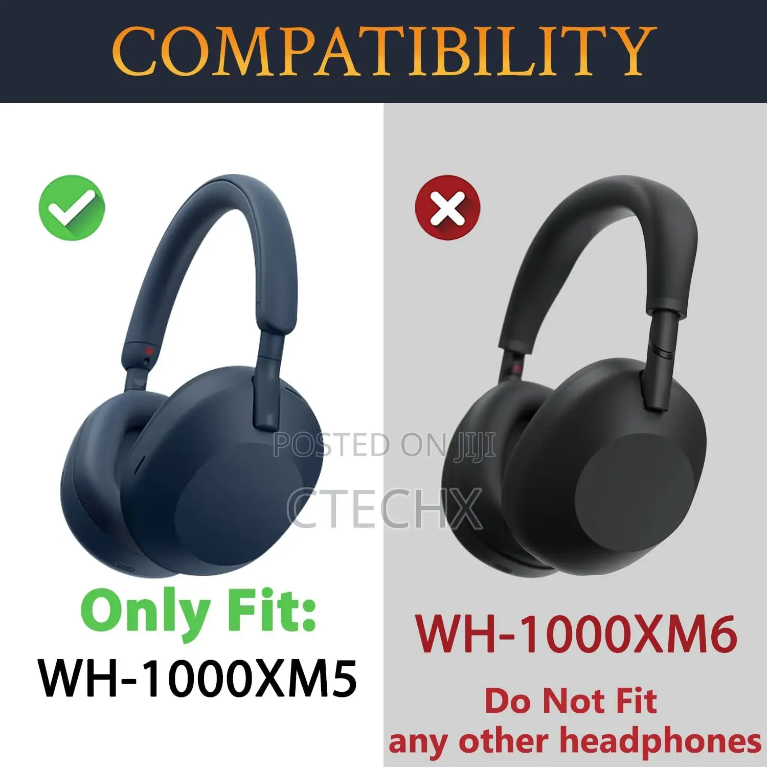 Replacement Earpads for Sony WH-1000XM5 Noise Canceling Headphones