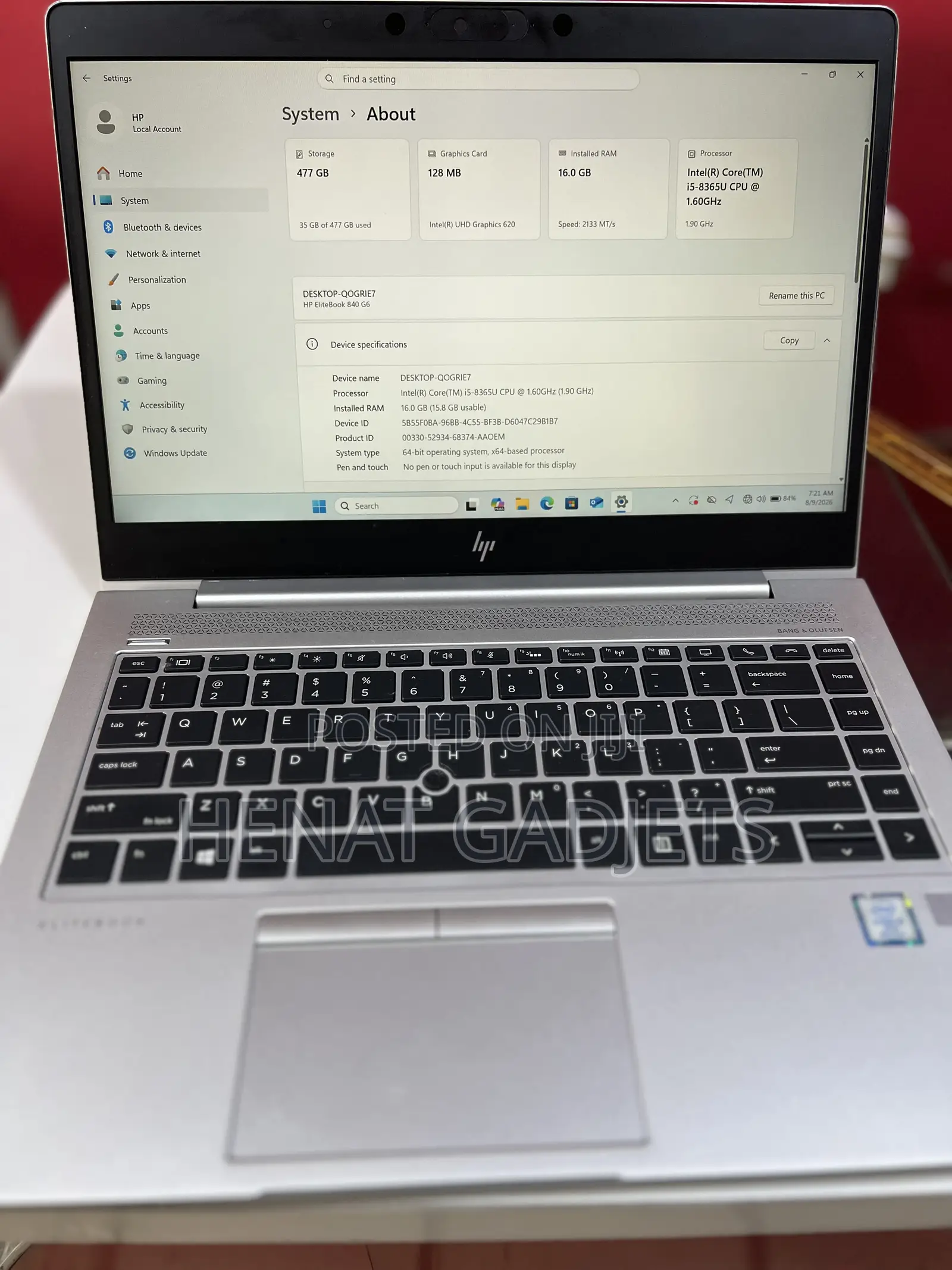 Laptop HP EliteBook 840 G6 16GB Intel Core i5 SSD 512GB