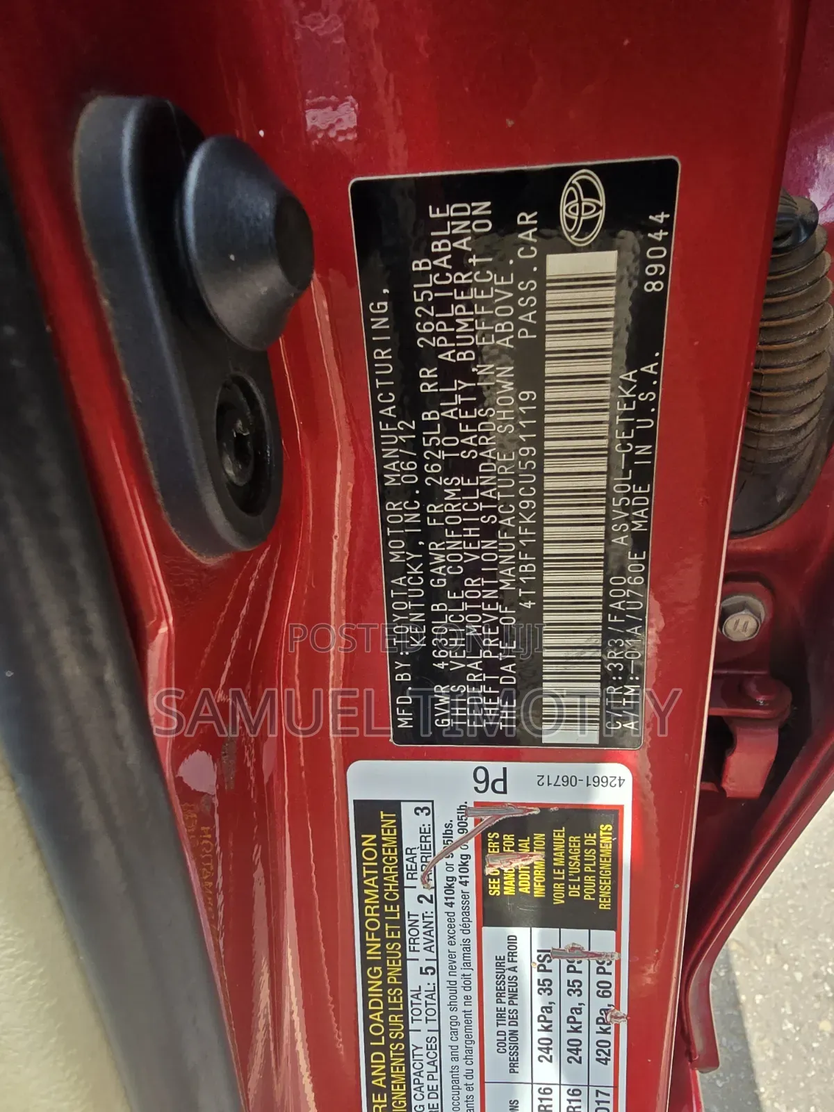 Toyota Camry 2013 Red
