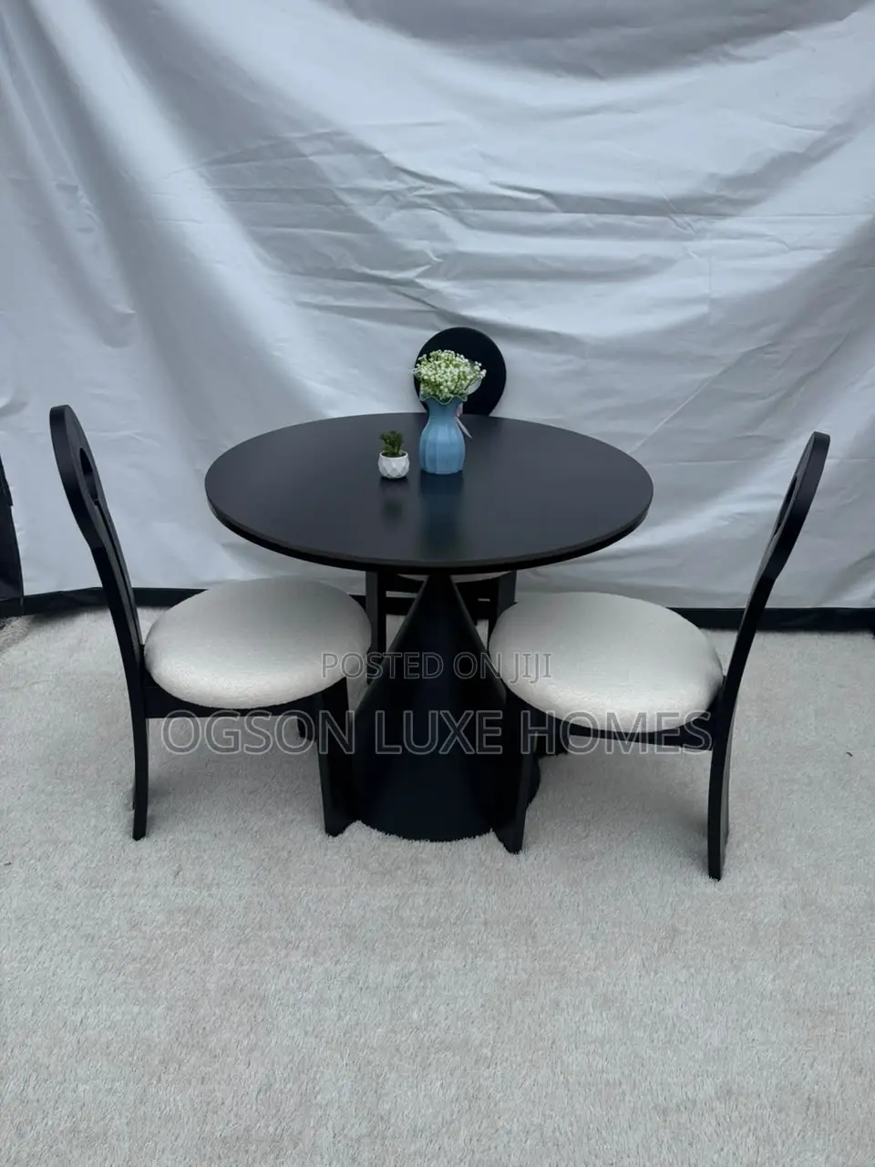 Round Table Dining Set With Three Chairs