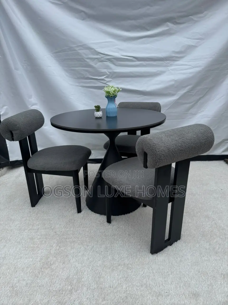 Round Table Dining Set With Three Chairs