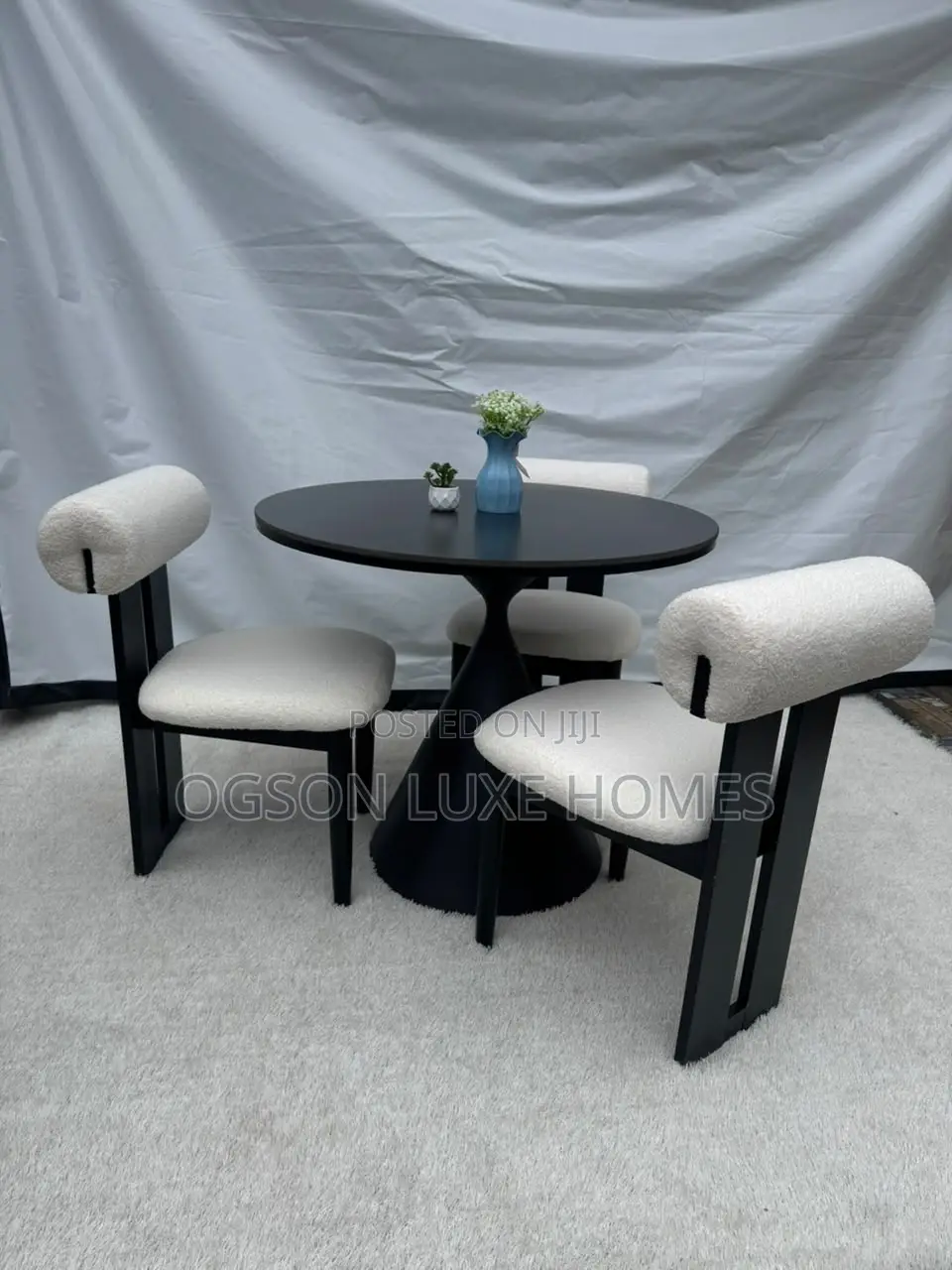 Round Table Dining Set With Three Chairs