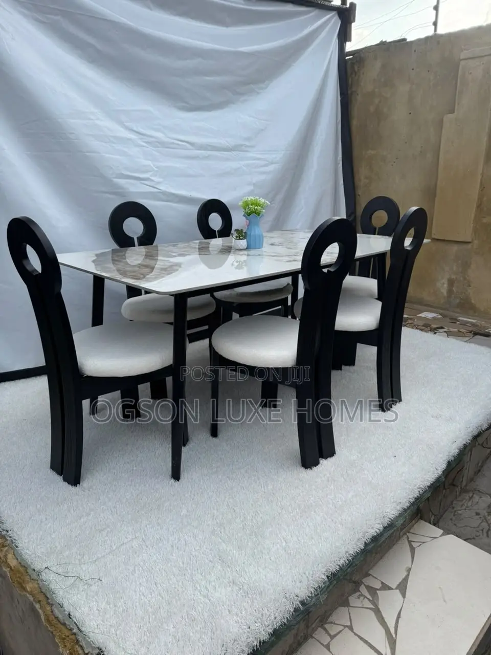 Brand New Imported Dining Set (Marble Top) With Six Chairs