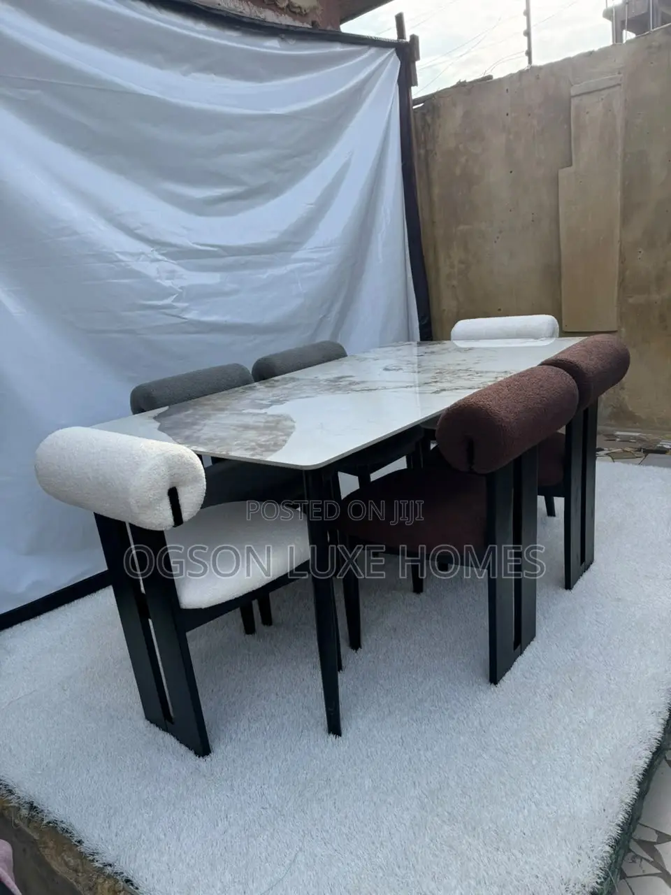 Brand New Imported Dining Set (Marble Top) With Six Chairs