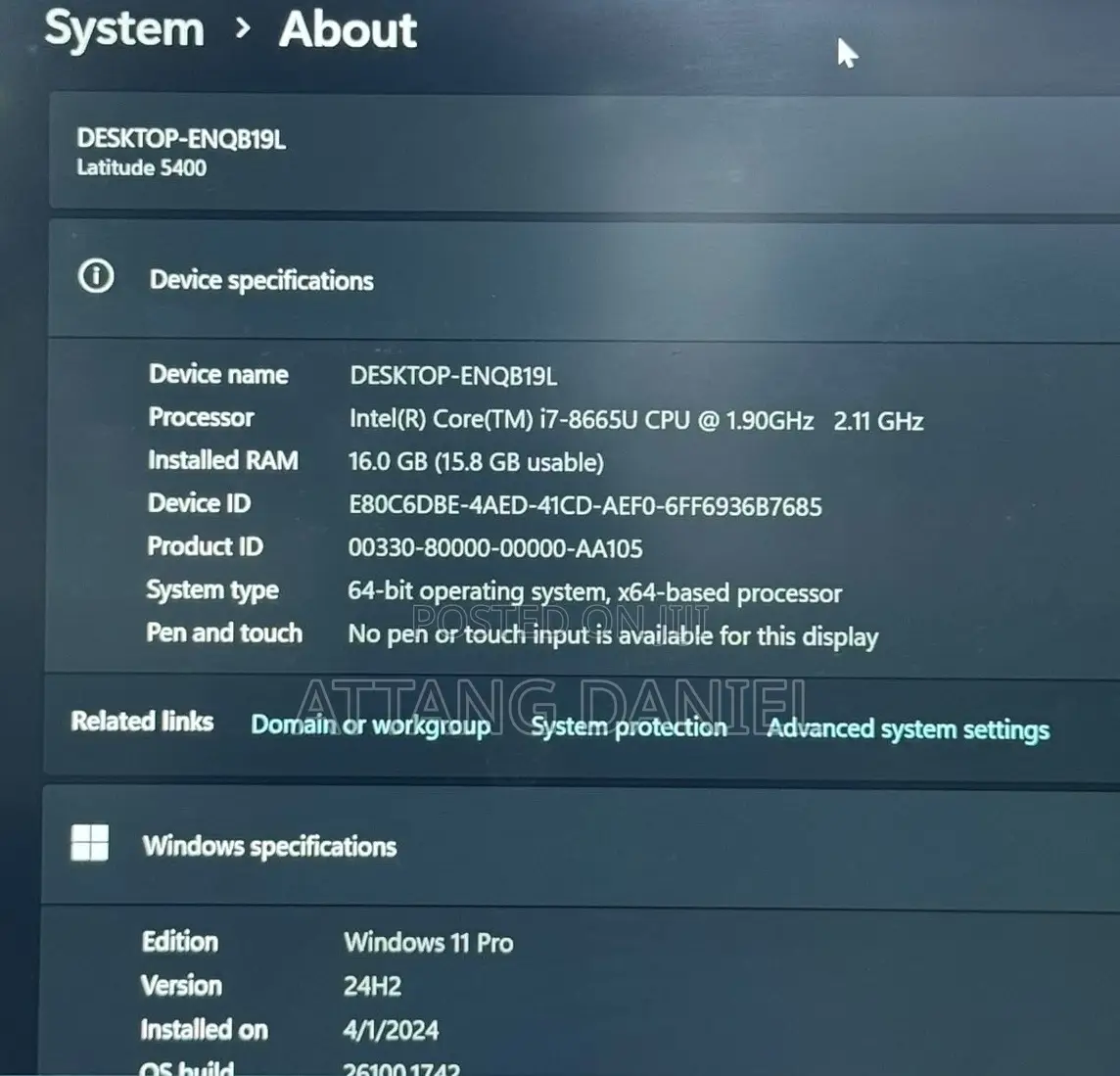 Laptop Dell Latitude 5400 8GB Intel Core i7 SSD 256GB