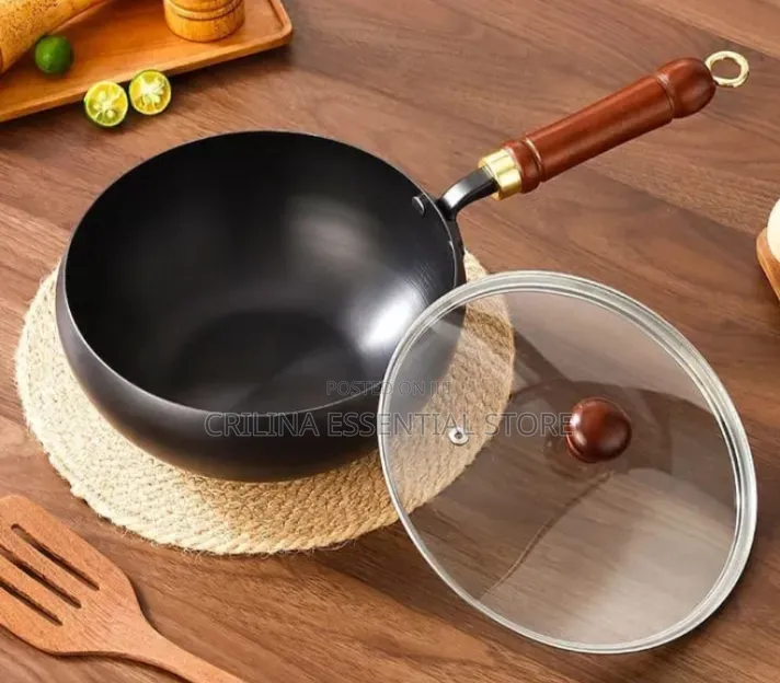 Longziwei 24cm Hand-Forged "Big Belly" Uncoated Iron Wok/Pot