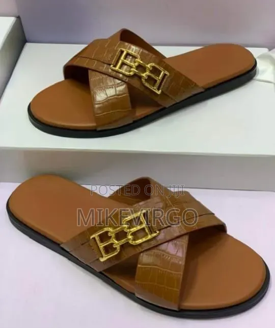 Fancy Men's Leather Slippers